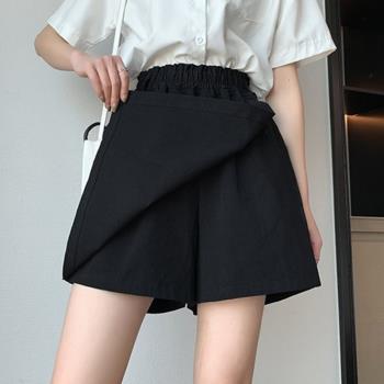 加肥加大碼工裝a字短裙褲女夏季薄款休閑裙胖mm200斤防走光半身裙