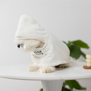 寵物狗狗貓咪專用浴袍超強吸水連帽裹身毛浴巾浴衣小型犬衣服速干