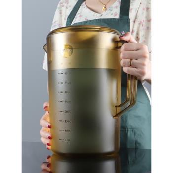 亞克力扎壺耐熱泡茶冰水瓶茶色量杯超大容量5L奶茶店PC塑料冷水壺