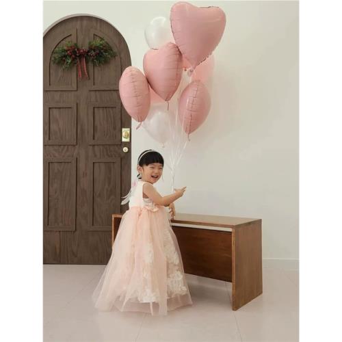 粉色心形氣球束飄空氦氣鋁膜球進口愛心生日派對女孩拍照布置裝扮