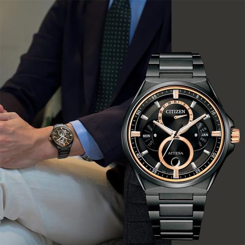 CITIZEN 星辰 鈦金屬 光動能月相手錶/42mm(BU0065-64E)