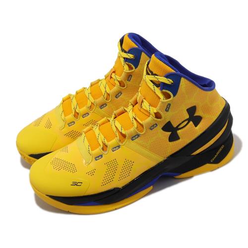 Under Armour 籃球鞋Curry 2 Bang Bang 男鞋黃黑長頸鹿斑紋運動鞋UA