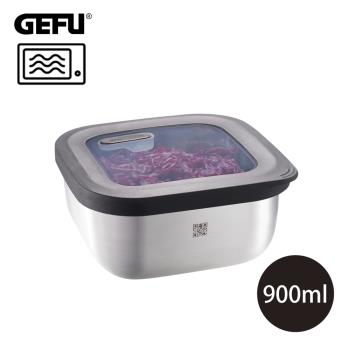 【德國GEFU】可微波不鏽鋼保鮮盒/便當盒-方型(900ml)