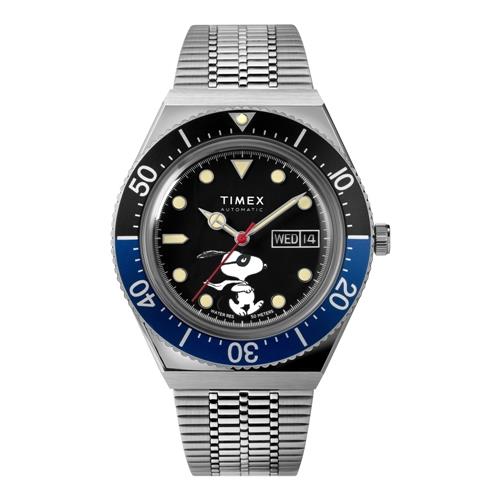 【TIMEX】天美時 x SNOOPY 限量聯名系列潛水風格自動錶 (黑x藍TXTW2U85500)