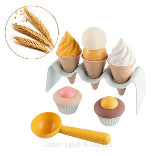 《 KIDMATE 》環保麥稈冰淇淋7件套裝(沙灘玩具)