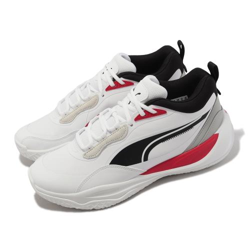 Puma 籃球鞋 Playmaker Pro Plus 男鞋 女鞋 白 紅 回彈 緩衝 運動鞋 37915601