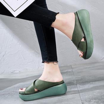 2020涼拖鞋涼鞋女大碼女鞋women wedge slippers ladies sandals