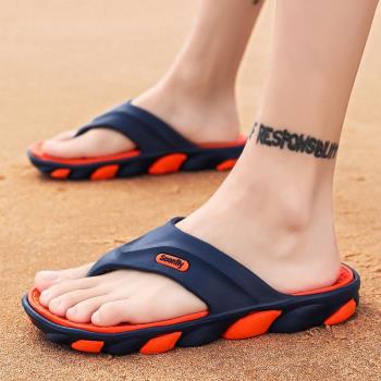 男士拖鞋2023新款夏季戶外穿運動沙灘人字拖防滑軟底越南夾腳涼拖