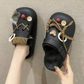 厚底女夏季學生ins潮復古洞洞鞋
