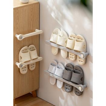 浴室拖鞋架壁掛掛式墻壁廁所鞋子收納神器衛生間免打孔鞋架置物架