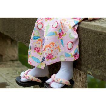 日式兒童櫻花夾腳和服桐木拖鞋