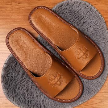 日式真皮家用男托拖鞋夏季防水防滑軟底無聲防臭居家涼拖鞋女室內