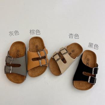 新款韓版軟木休閑親子兒童拖鞋