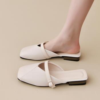 懶人夏季時尚韓版低跟平底半拖鞋