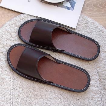 夏季PU皮拖鞋居家男女士室內家居家用地板涼拖鞋防滑不臭腳日式