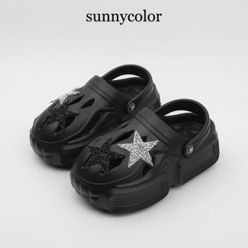 SUNNY COLOR星星松糕厚底洞洞鞋