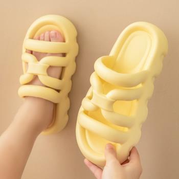 新款涼拖鞋女夏季室內家居家用軟底防滑厚底踩屎感eva拖鞋高級感