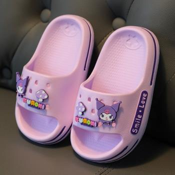 庫洛米紫色eva不臭腳兒童涼拖鞋