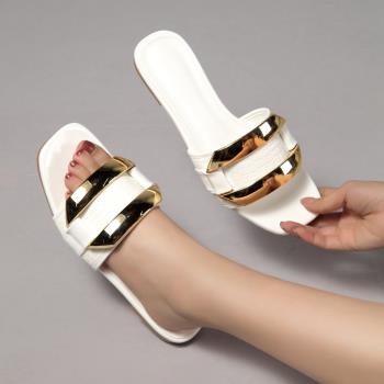 2021新款歐美大碼平底涼拖鞋女Flat Sandals Slippers For Ladies