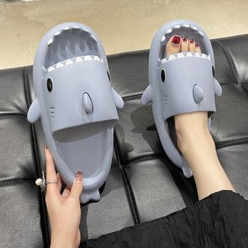 厚底鯊魚踩屎感情侶可愛涼拖鞋