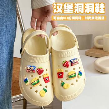 厚底卡通居家防滑透氣ins洞洞鞋