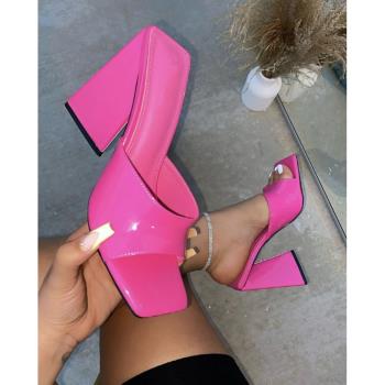 ladies high heel Slippers women shoes big size 43 女高跟拖鞋