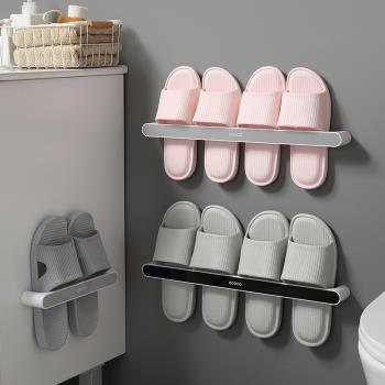 浴室拖鞋架免打孔衛生間門后壁掛式鞋拖架簡易家用鞋子收納架瀝水