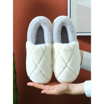 秋冬款居家用女包跟毛絨棉拖鞋室內防滑加絨保暖產后月子鞋孕產婦