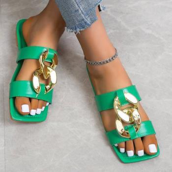 2022歐美大碼平底涼拖鞋女 Ladies Flat Sandals Slippers Summer