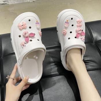 可愛小豬ins兩穿涼拖鞋鬆糕厚底
