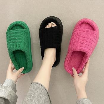 2022 towel women flat slippers size 43毛毛拖鞋女毛巾鞋子ins