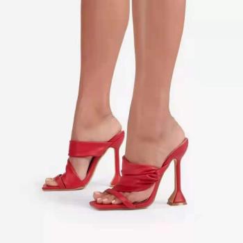 women high heel slippers beach sandals big size 43高跟拖鞋女