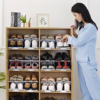 日式加厚鞋柜收納鞋子神器可調節鞋架置物省空間雙層拖鞋架托放鞋