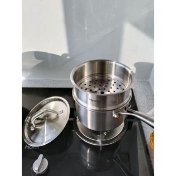 德國奶鍋316不銹鋼304加厚無涂層16/18cm寶寶輔食湯鍋家用電磁爐
