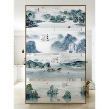 古典廚房玻璃門裝飾貼紙中式風格推拉門窗角貼屏風移門橫版貼膜