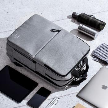 日本SANWA輕量型時尚簡約ins雙拼設計YKK品牌拉鏈雙肩包男女潮流時尚筆記本電腦包旅行大容量背包
