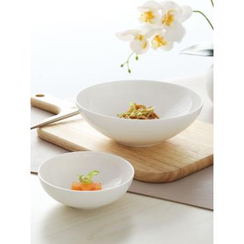 景德鎮盤子菜盤家用陶瓷炒菜碟子餐具中式深盤簡約圓形碟湯盤飯盤