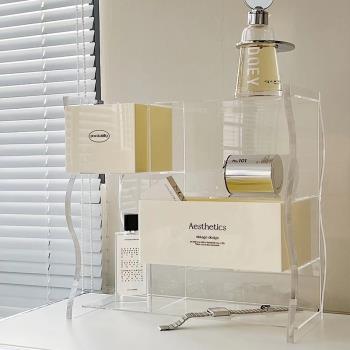 透明多層亞克力桌面置物架簡約杯子展示架輕奢香水化妝品收納架