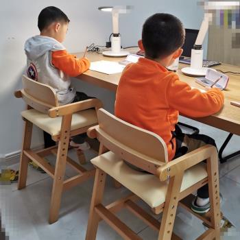 兒童學習椅子學生書桌椅實木餐椅家用寶寶寫字可升降吃飯成長座椅