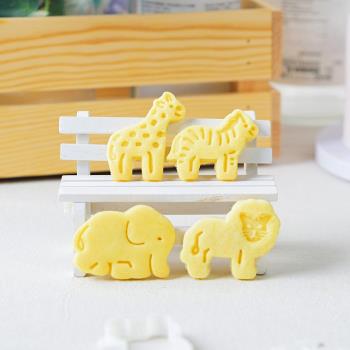 日本卡通動物按壓式餅干模具 3D立體曲奇壓花模 小號烘焙家用工具