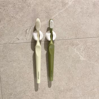 日式簡約吸盤牙刷架衛生間壁掛式免打孔牙具置物架浴室鏡面牙刷座