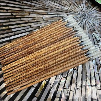 進口天然老椰木筷子貝殼鑲嵌家用新款防滑霉精品耐高溫10雙裝高檔