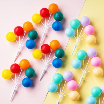 網紅ins彩色塑料大氣球烘焙蛋糕裝飾插件生日婚禮派對甜品臺裝扮