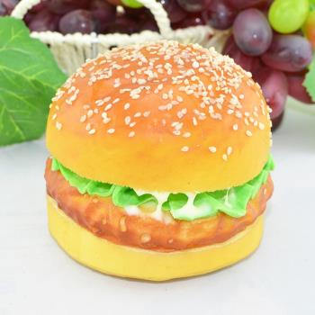 仿真漢堡模型假面包三明治道具芝麻大漢堡包薯條PU環保件擺件裝飾