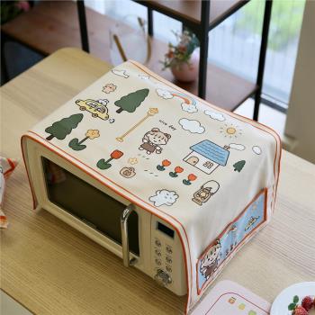 DOODA韓式ins北歐防水卡通可愛小女孩微波爐罩布藝冰箱洗衣機蓋布