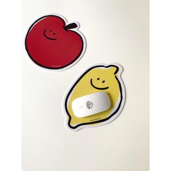 韓國SECONDMORNING檸檬紅薯卡通滑鼠墊女家用辦公PVC防滑桌面墊子