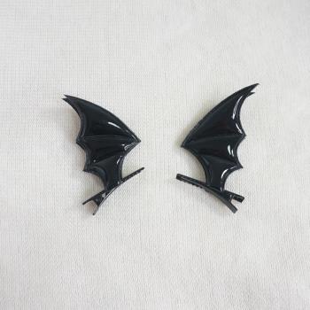 黑色惡魔蝙蝠翅膀發夾邊夾萬圣節頭飾洛麗塔哥特亞比辣妹發飾原宿