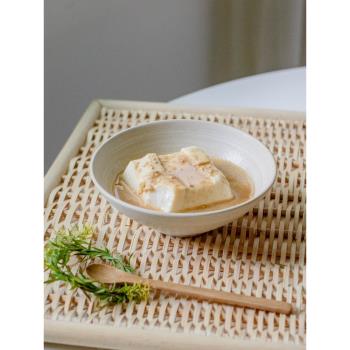 日式純色圓形湯碗復古窯變陶瓷餐廳冷菜碗創意家用餐具6寸米飯碗