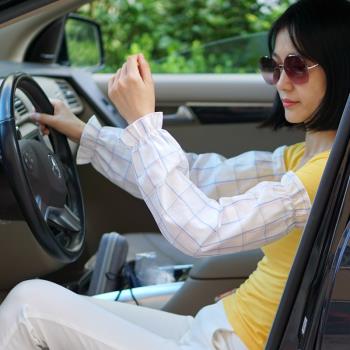 薄款寬松加肥純棉袖套女士 夏季開車防曬紫外線長款護袖手臂套袖