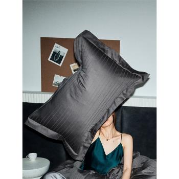 輕奢高級感100支長絨棉貢緞提花枕套一對裝48cmx74cm純棉枕頭套
